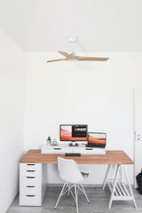 Heywood 90cm Ceiling Fan / White with Pine / Timber Blades
