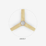 Heywood 90cm Ceiling Fan / White with Pine / Timber Blades