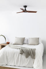 Heywood 90cm Ceiling Fan / Black with Walnut / Timber Blades