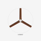 Heywood 132cm Ceiling Fan with LED Light / Black with Walnut / Timber Blades