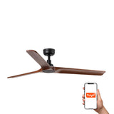 Heywood 132cm Ceiling Fan / Black with Walnut / Timber Blades