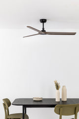 Heywood 132cm Ceiling Fan / Black with Walnut / Timber Blades
