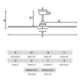 Heywood 132cm Ceiling Fan with LED Light / White with Pine / Timber Blades