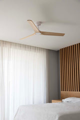 Heywood 132cm Ceiling Fan / White with Pine / Timber Blades