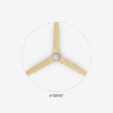 Heywood 132cm Ceiling Fan / White with Pine / Timber Blades