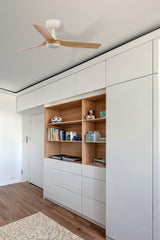 Mini Punt 90cm Ceiling Fan / White with Maple / ABS Blades