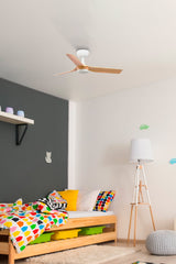 Mini Punt 90cm Ceiling Fan / White with Maple / ABS Blades