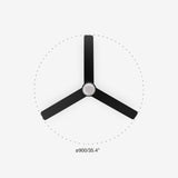 Mini Punt 90cm Ceiling Fan with LED Light / Black / ABS Blades