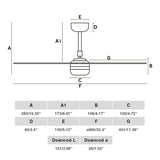Mini Punt 90cm Ceiling Fan with LED Light / Black / ABS Blades