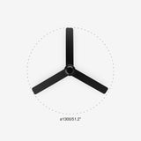 Punt Tub 130cm Ceiling Fan / Black / ABS Blades