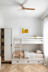 Mini Punt Tub 90cm Ceiling Fan / White with Maple / ABS Blades