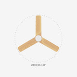 Heywood Tub 90cm Ceiling Fan with LED Light / White with Pine / Timber Blades