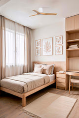 Heywood Tub 90cm Ceiling Fan / White with Pine / Timber Blades