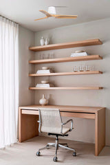 Heywood Tub 90cm Ceiling Fan / White with Pine / Timber Blades