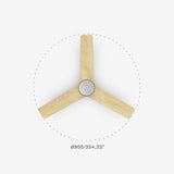 Heywood Tub 90cm Ceiling Fan / White with Pine / Timber Blades