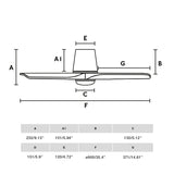Heywood Tub 90cm Ceiling Fan with LED Light / Black with Walnut / Timber Blades