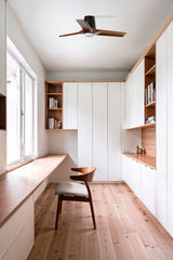 Heywood Tub 90cm Ceiling Fan / Black with Walnut / Timber Blades