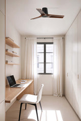 Heywood Tub 90cm Ceiling Fan / Black with Walnut / Timber Blades