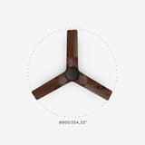 Heywood Tub 90cm Ceiling Fan / Black with Walnut / Timber Blades