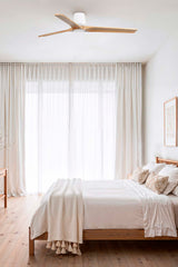 Heywood Tub 132cm Ceiling Fan / White with Pine / Timber Blades