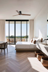 Heywood Tub 132cm Ceiling Fan / Black with Walnut / Timber Blades