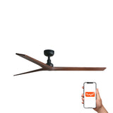 Klim 150cm Ceiling Fan / Black with Walnut / Timber Blades