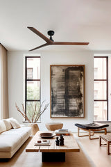 Klim 150cm Ceiling Fan / Black with Walnut / Timber Blades