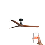 Klim 125cm Ceiling Fan / Black with Walnut / Timber Blades