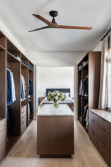 Klim 125cm Ceiling Fan / Black with Walnut / Timber Blades