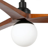 Klim 92.5cm Ceiling Fan with Light / Black with Walnut / Timber Blades