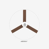 Klim 92.5cm Ceiling Fan with Light / Black with Walnut / Timber Blades