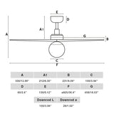Klim 92.5cm Ceiling Fan with Light / Black with Walnut / Timber Blades