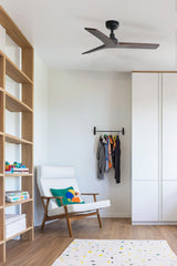 Klim 92.5cm Ceiling Fan / Black with Walnut / Timber Blades