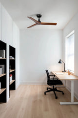 Klim 92.5cm Ceiling Fan / Black with Walnut / Timber Blades