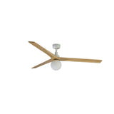 Klim 150cm Ceiling Fan with Light / White with Pine / Timber Blades