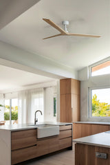 Klim 150cm Ceiling Fan / White with Pine / Timber Blades