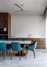 Klim 150cm Ceiling Fan / White with Pine / Timber Blades