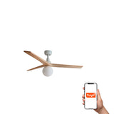 Klim 125cm Ceiling Fan with Light / White with Pine / Timber Blades