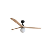 Klim 150cm Ceiling Fan with Light / Black with Pine / Timber Blades