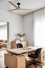 Klim 150cm Ceiling Fan / Black with Pine / Timber Blades