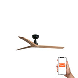 Klim 125cm Ceiling Fan / Black with Pine / Timber Blades