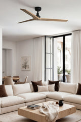 Klim 125cm Ceiling Fan / Black with Pine / Timber Blades