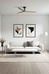 Klim 125cm Ceiling Fan / Black with Pine / Timber Blades