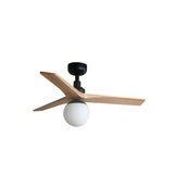 Klim 92.5cm Ceiling Fan with Light / Black with Pine / Timber Blades