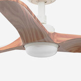 Heywood 90cm Ceiling Fan with LED Light / White with Pine / Timber Blades