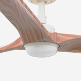 Heywood 132cm Ceiling Fan with LED Light / White with Pine / Timber Blades
