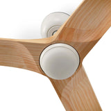 Heywood 132cm Ceiling Fan with LED Light / White with Pine / Timber Blades