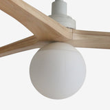 Klim 125cm Ceiling Fan with Light / White with Pine / Timber Blades