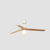Klim 125cm Ceiling Fan with Light / White with Pine / Timber Blades