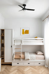 Mini Punt 90cm Ceiling Fan with LED Light / Black / ABS Blades